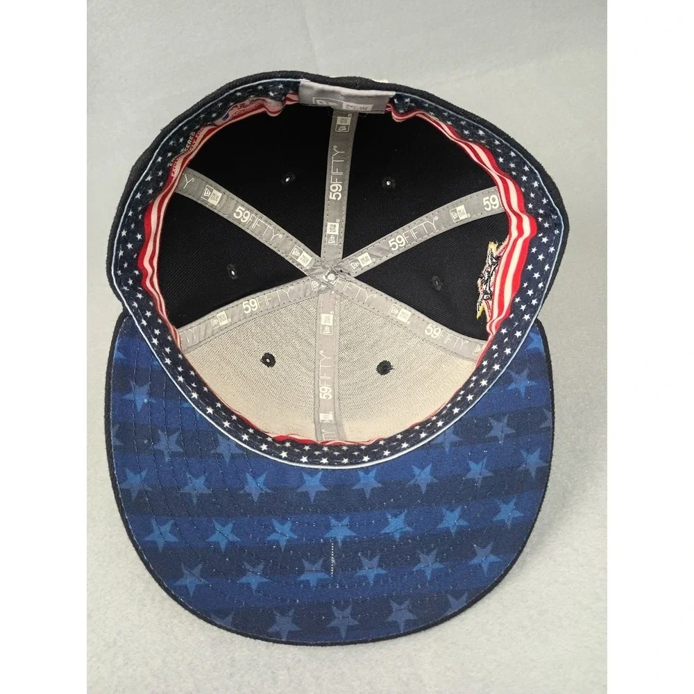 Chicargo Cubs Fitted Hat 7 Uesd Era 59 Fifty Fourth Of July American Flag Cap